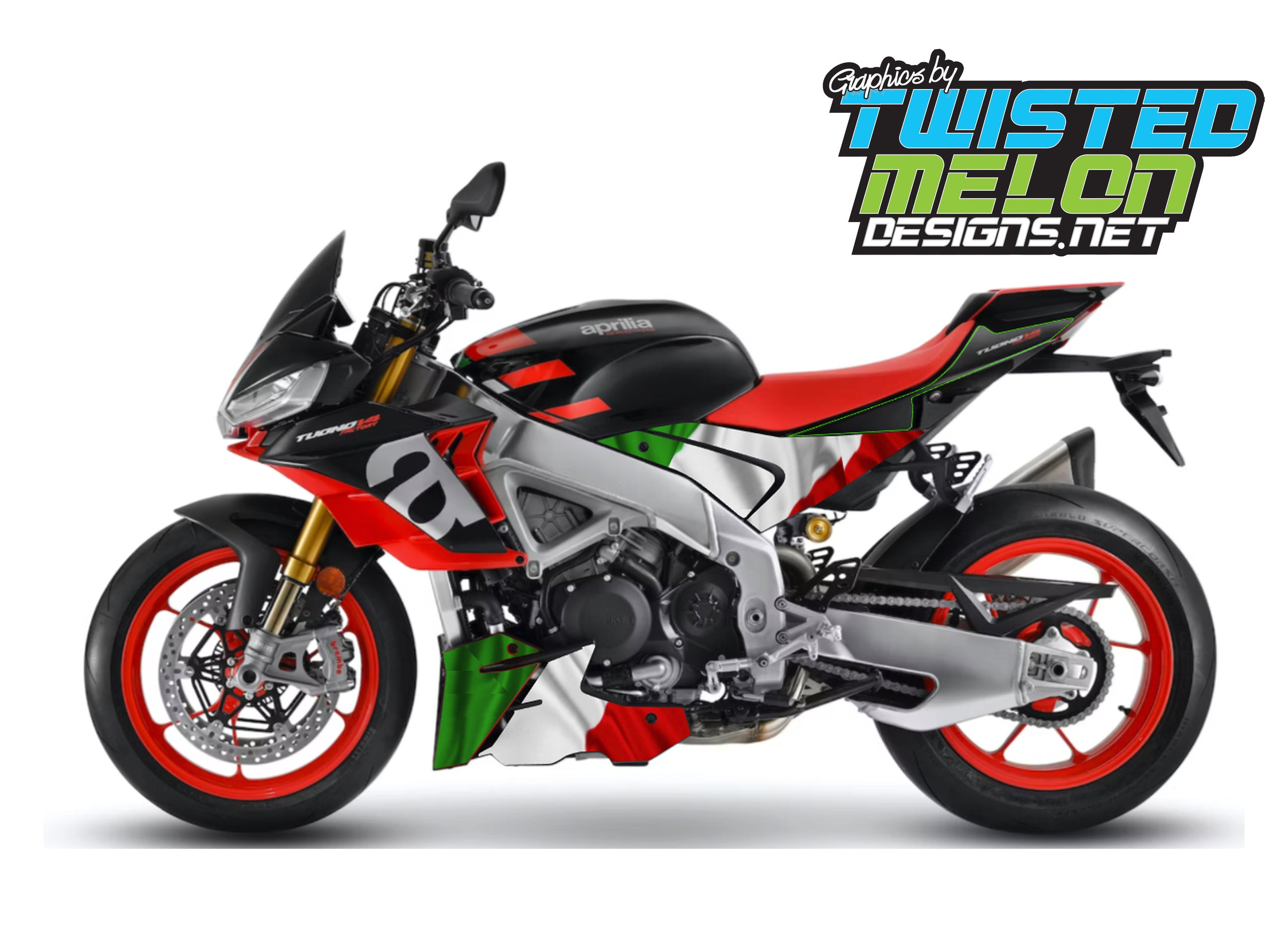 Aprilia tuono v4 1100 factory hotsell italian flag side & belly pan graphics decals set