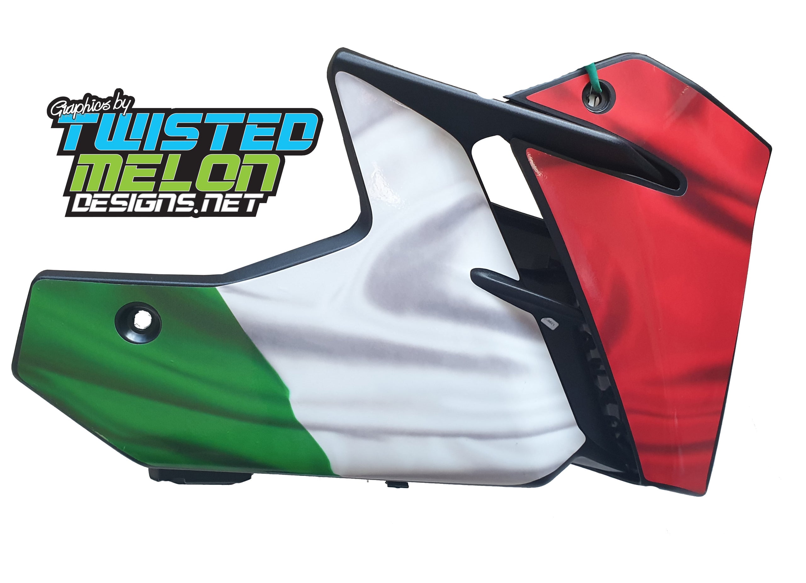 Aprilia tuono discount v4 1100 factory italian flag side & belly pan graphics decals new